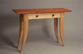 Console table in Curly cherry and ash with river stone drawer pulls - by David Hurwitz