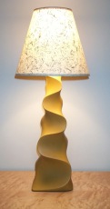 Yellow Table Lamp - carved and painted poplar, by David Hurwitz Originals, Randolph, Vermont