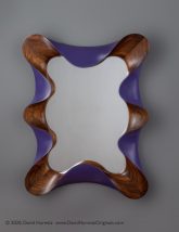 Modern wall mirror, carved wood, squiggle design, handmade, custom wall mirror